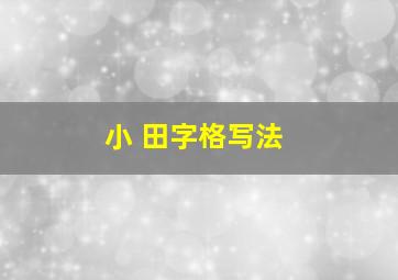 小 田字格写法